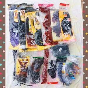 20+Pcs Bundle of Various Brands/Colors/Styles of Synthetic Hair Extensions/Weave